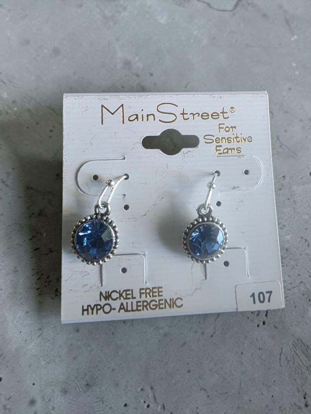 Main Street Blue Crystal Drop Earrings Size 107